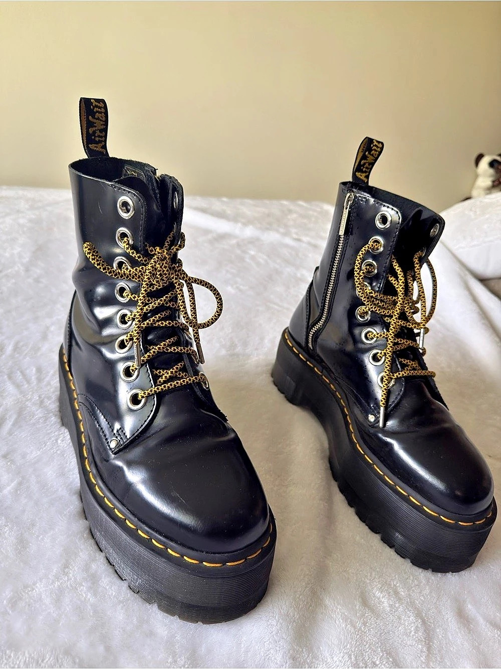 Dr. Martens Jadon Max Platform Boots Women's Black Platform Combat Boots UK 10 E